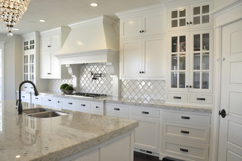  White Colonial Kitchen Countertops Cabinets Colonial White Elegant Variations Warm Quarry White Granites Traditional Kitchen Small Kitchen Throughout Variation